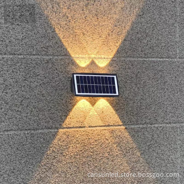 Hot Selling Black Waterproof Solar Wall Light for Outdoor Staircase and Garden Decoration